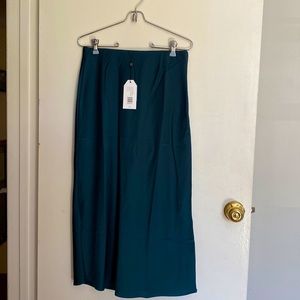 Universal Standard Green Satin Midi-skirt